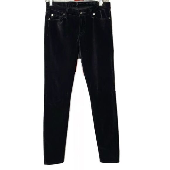 7 For All Mankind REVOLVE Black Velvet “The Skinny” Pants (Size: 27) - Picture 3 of 16